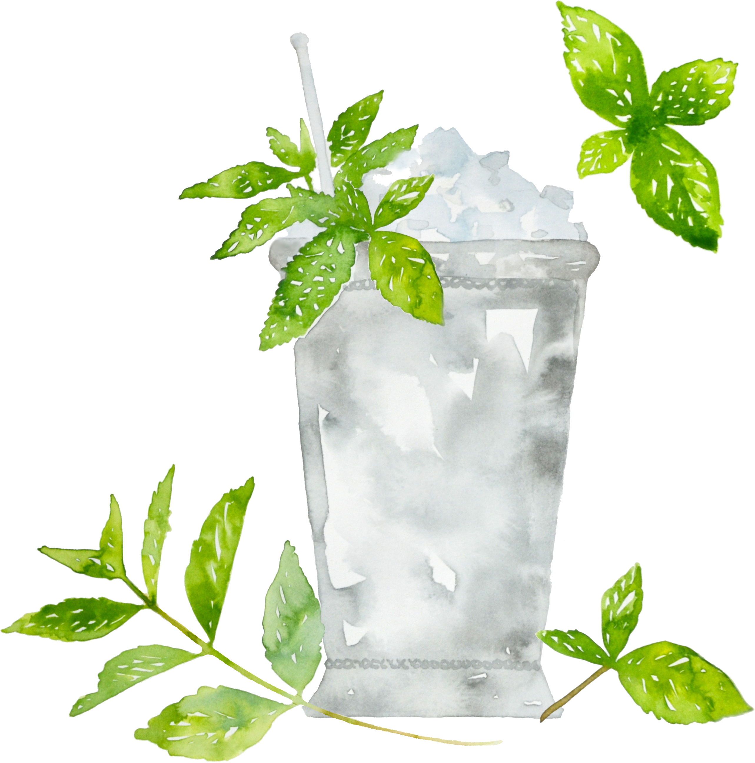 Mint Julep with Mint Leaves Hand Towel - The In Gate