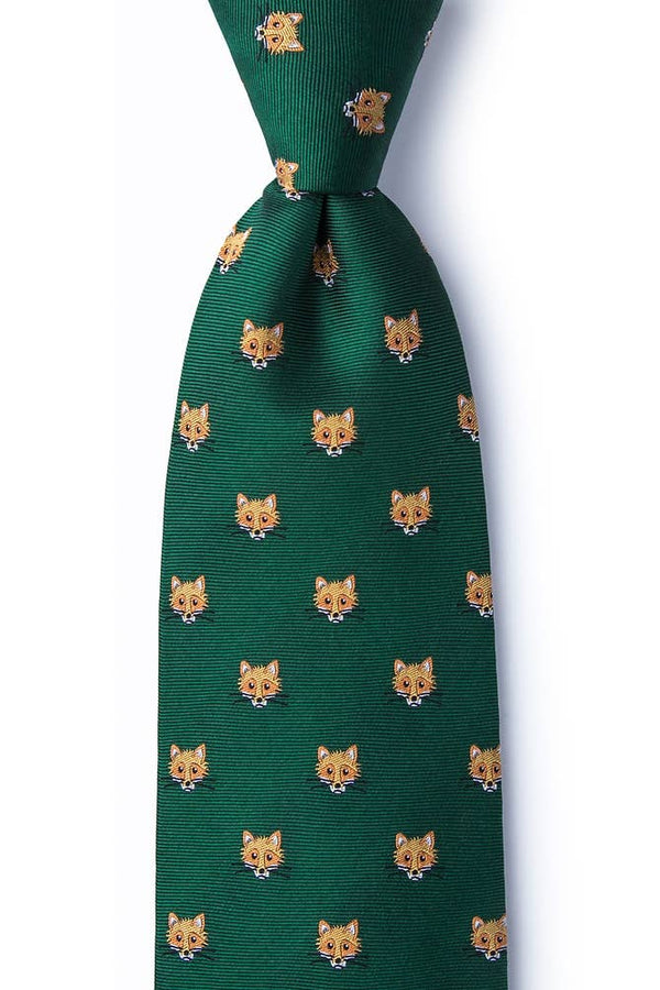 Stone Cold Fox Tie -  Green Silk